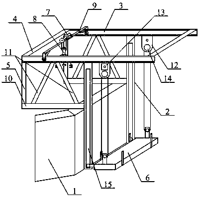 Combined asynchronous construction hanging basket