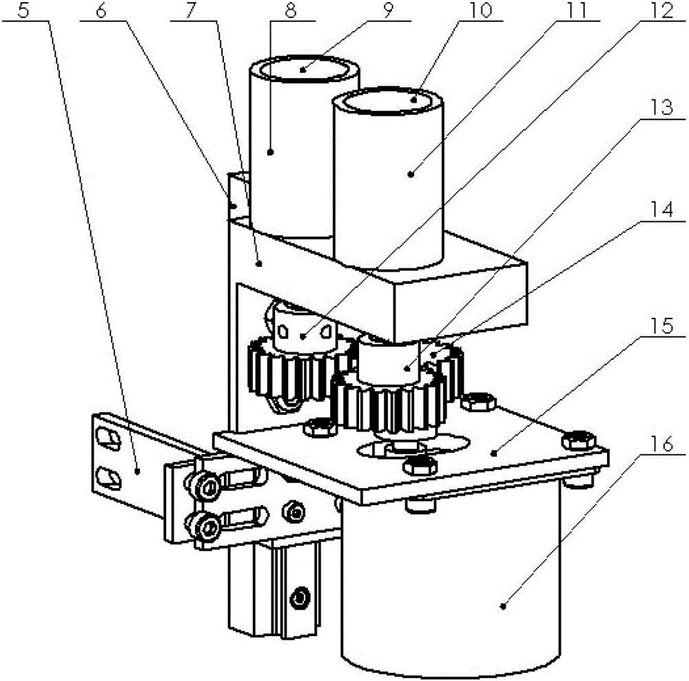 Blood vessel interventional operation conduit or guide wire control device based on two-point clamping