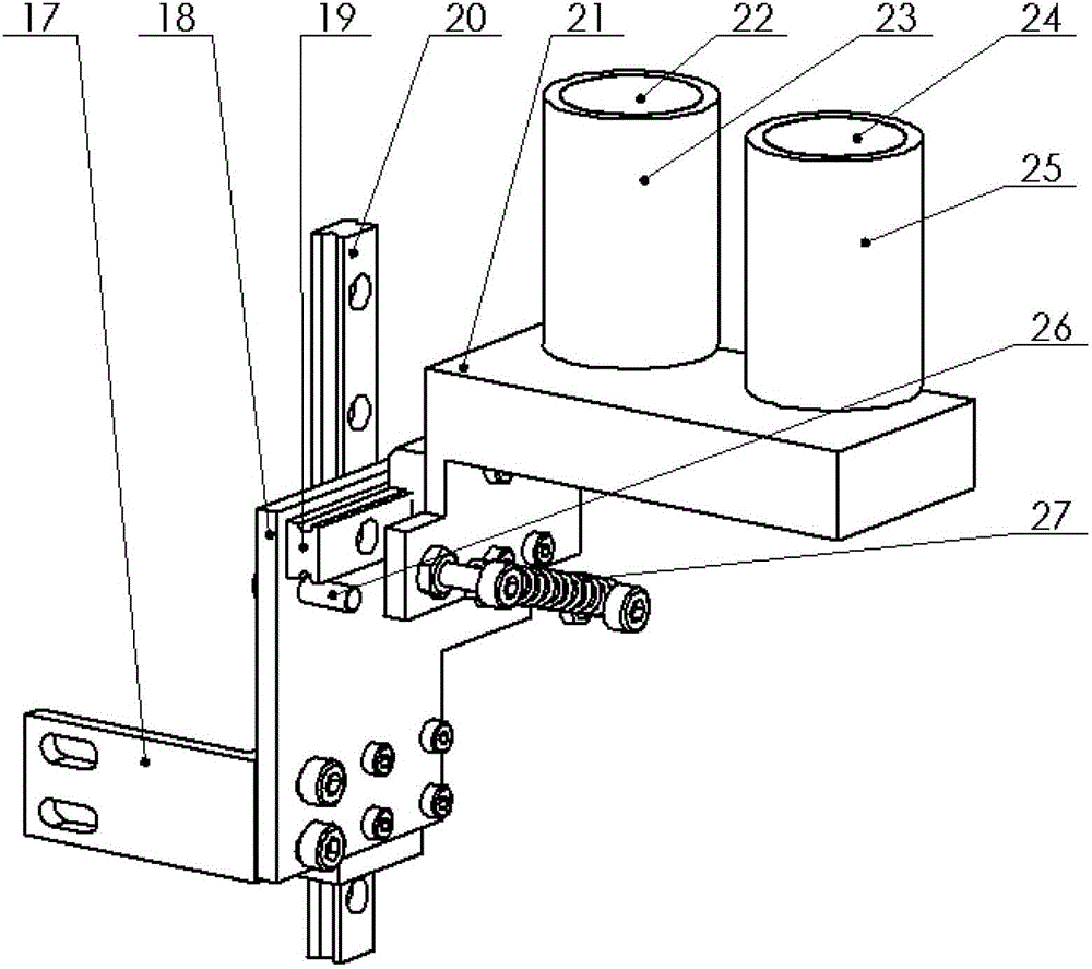 Blood vessel interventional operation conduit or guide wire control device based on two-point clamping