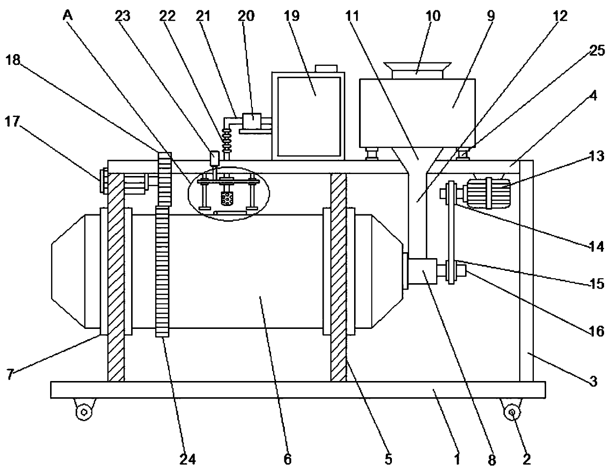 Self-cleaning type concrete stirring equipment for building