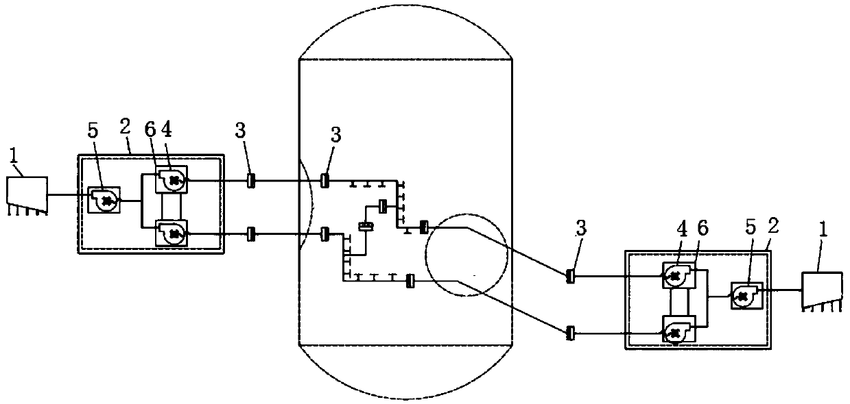 Uninterrupted temporary ventilation dust removal system during construction period of nuclear island containment plant