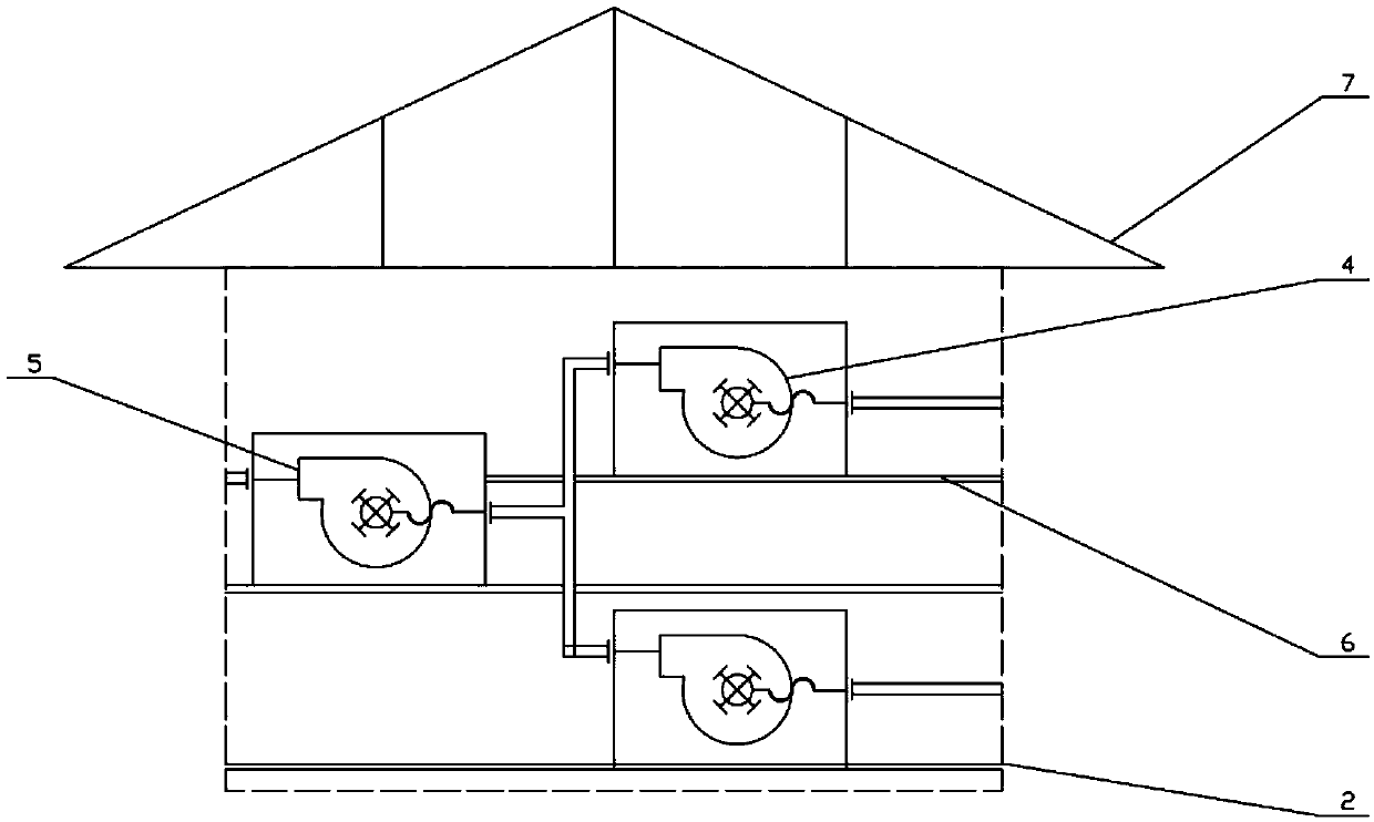 Uninterrupted temporary ventilation dust removal system during construction period of nuclear island containment plant