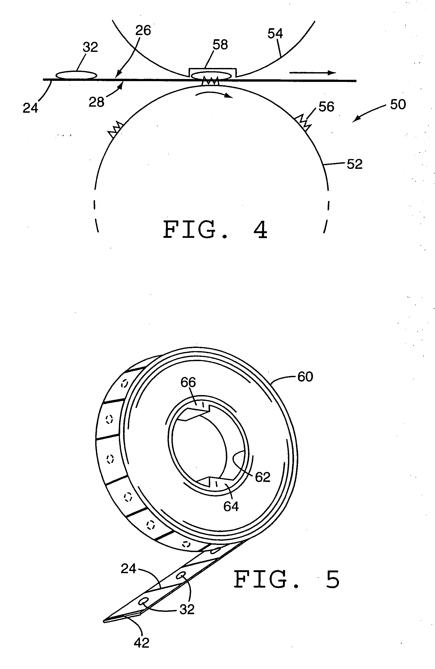 Adhesive segment applicator method and apparatus and roll of adhesive segments for use therewith