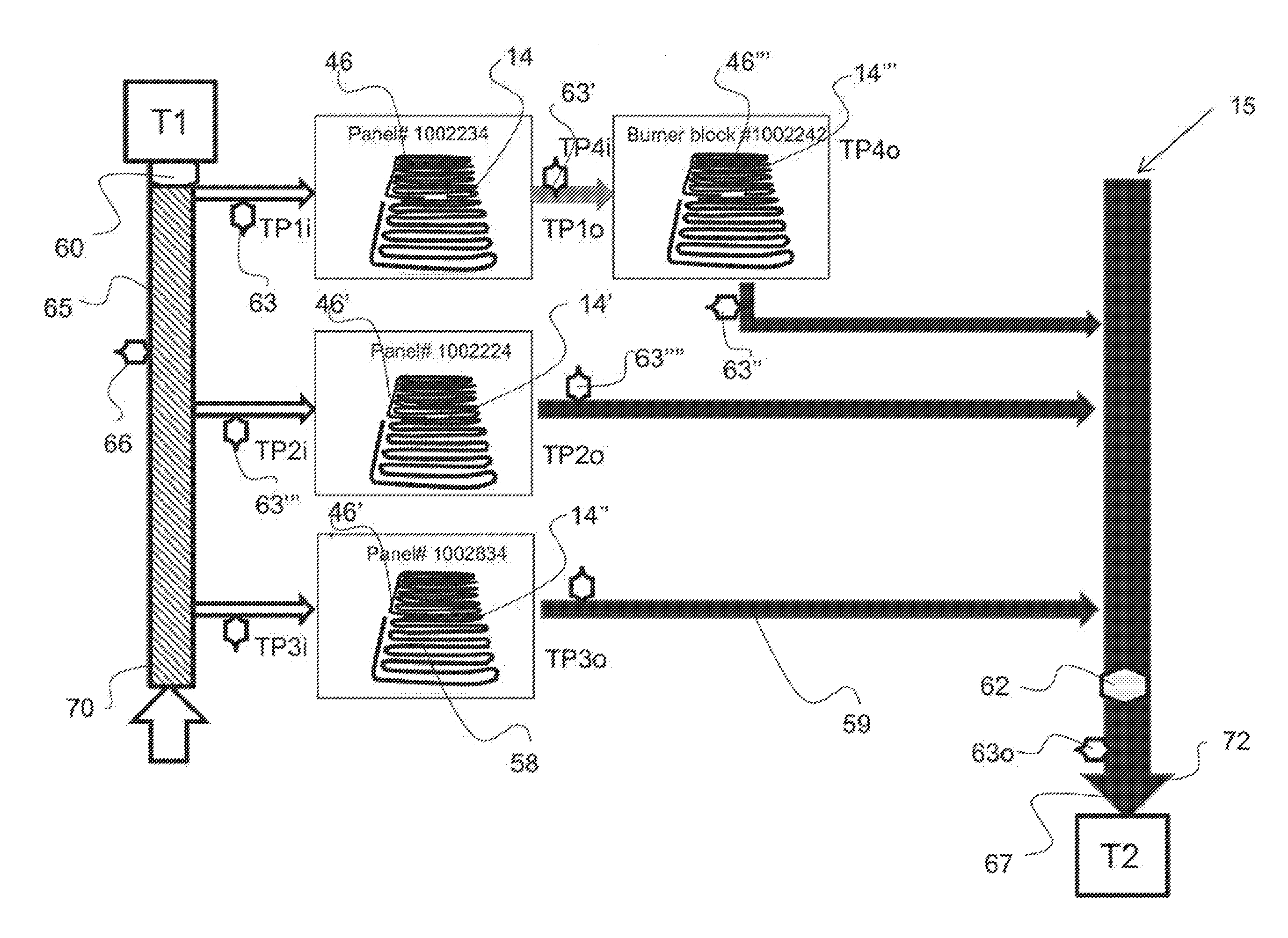 Furnace cooling panel monitoring system