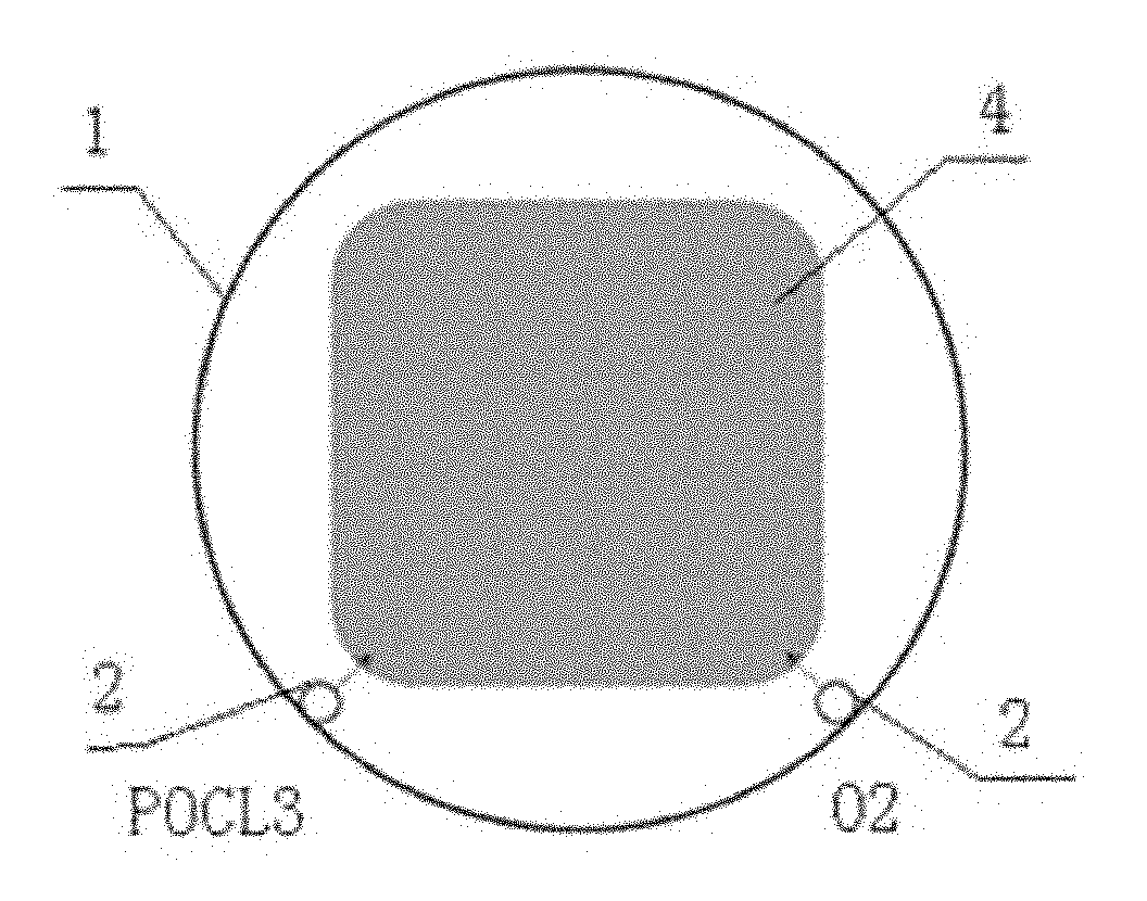 Two-end gas intake device for phosphorous diffusion furnace tube