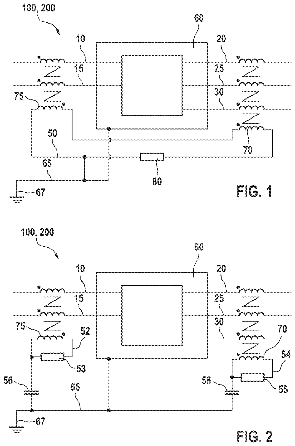 Circuit device for reducing common-mode interference of a power converter