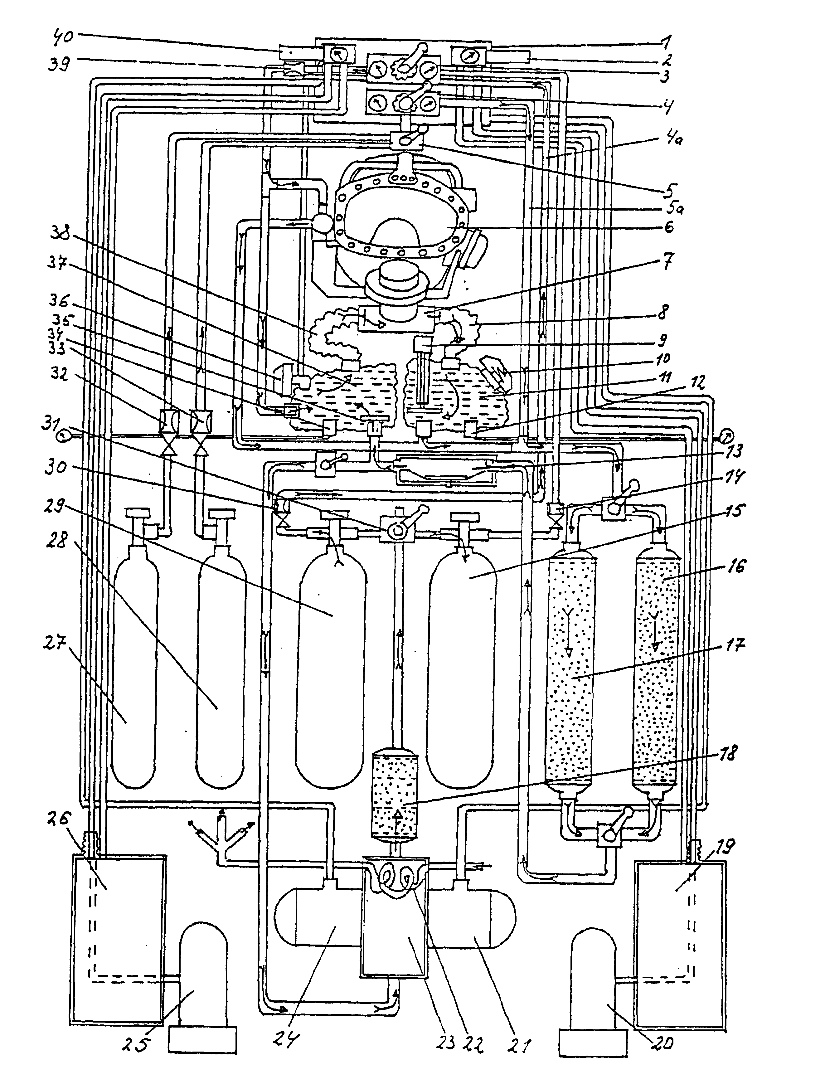 Method and device for the autonomous production, preparation, and supply of breathing gas to divers at extreme depths