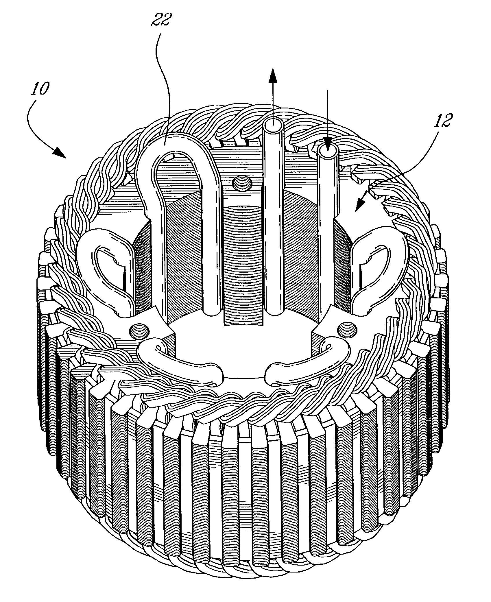 Liquid cooling arrangement for electric machines