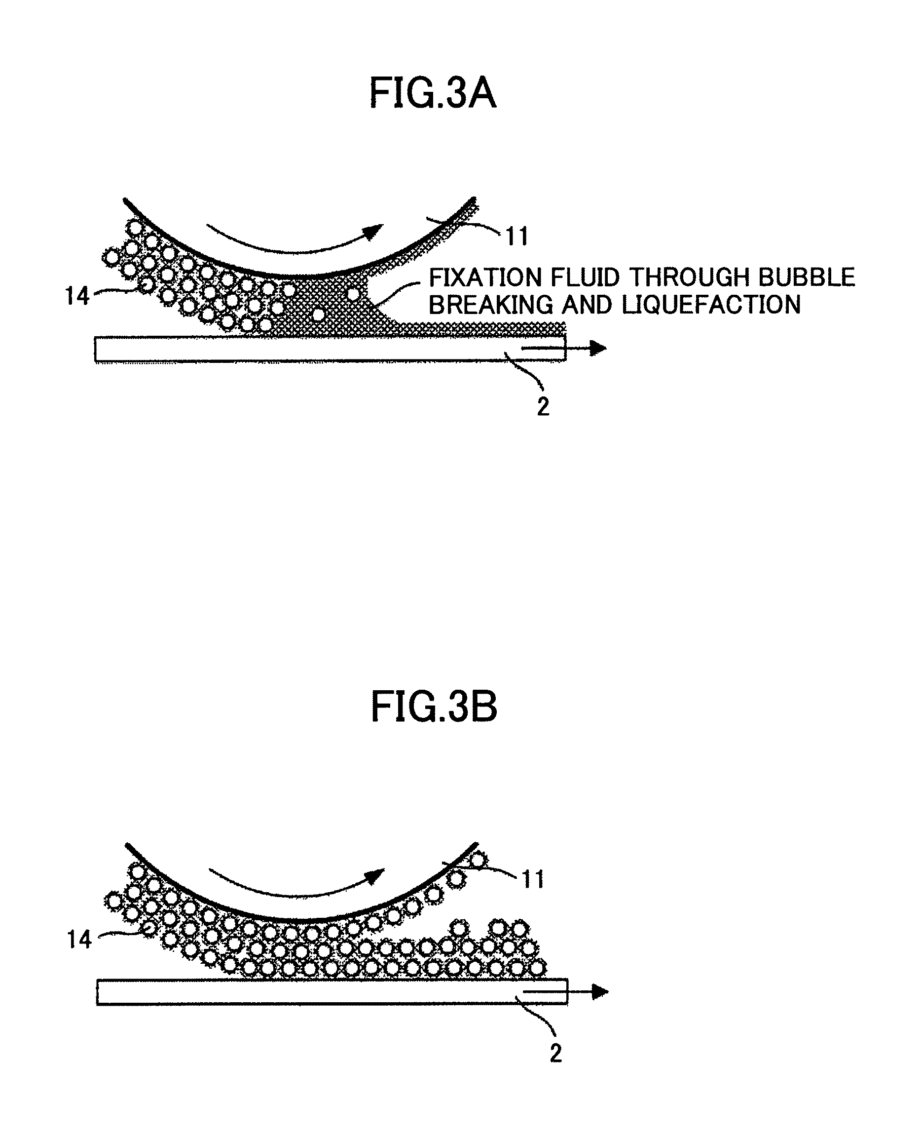 Fixation device, fixation method, image forming apparatus, image forming method and fixation fluid