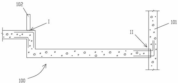 Prefabricated bathroom and kitchen floor, mounting structure, and construction method