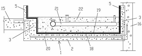 Prefabricated bathroom and kitchen floor, mounting structure, and construction method