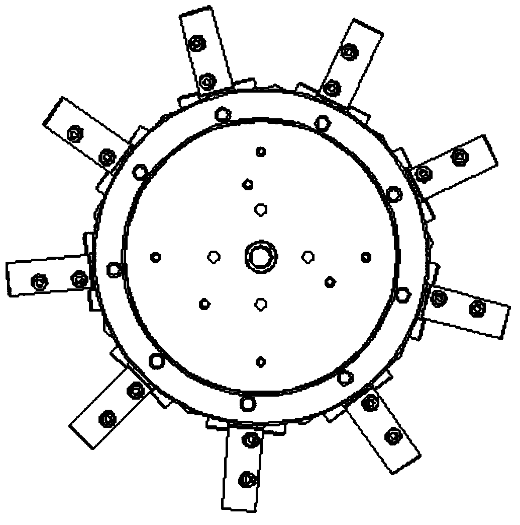 A fan blade angle connecting rod compound adjustment mechanism