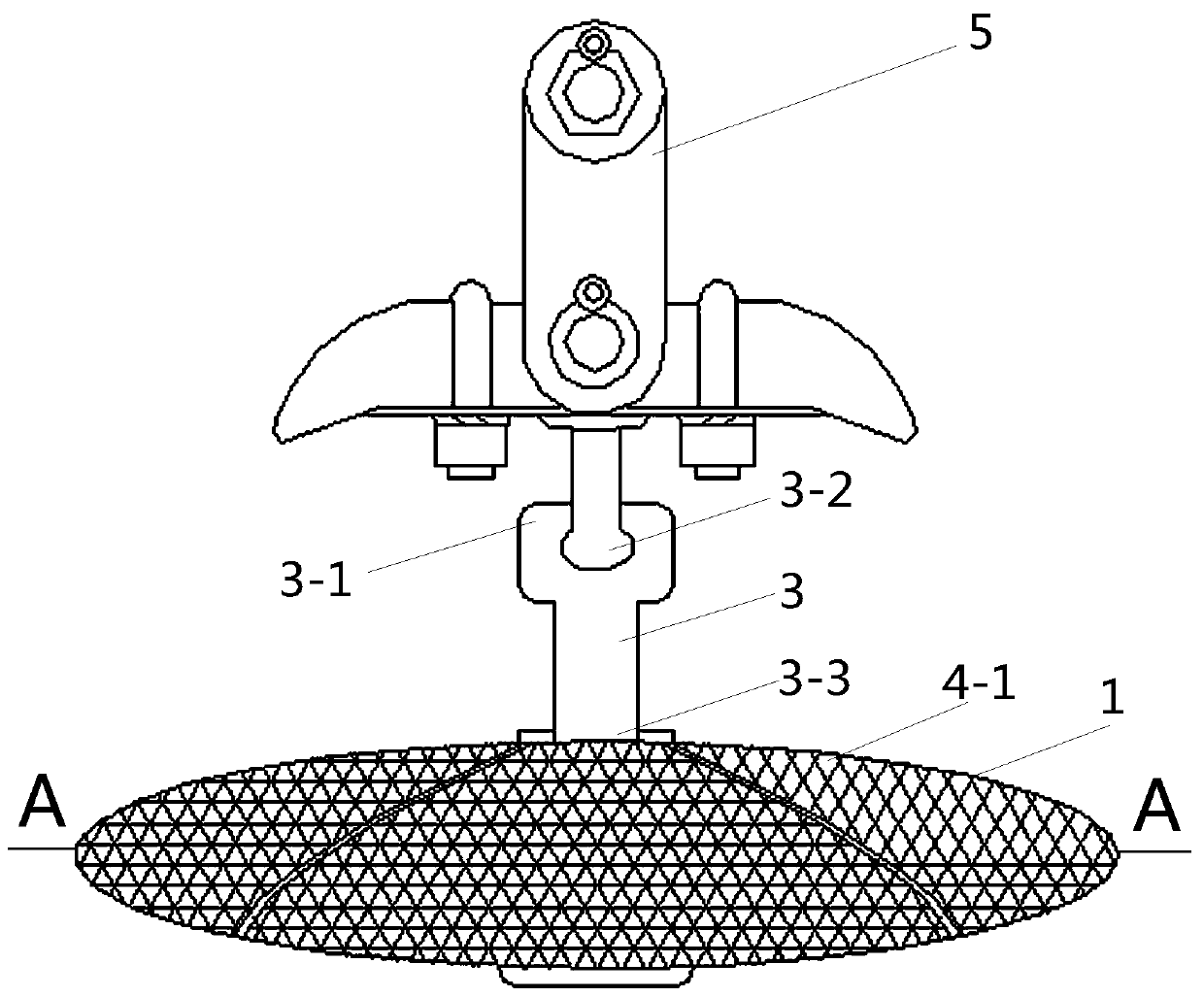 High-voltage wire jumper windproof eccentric suspension weight device