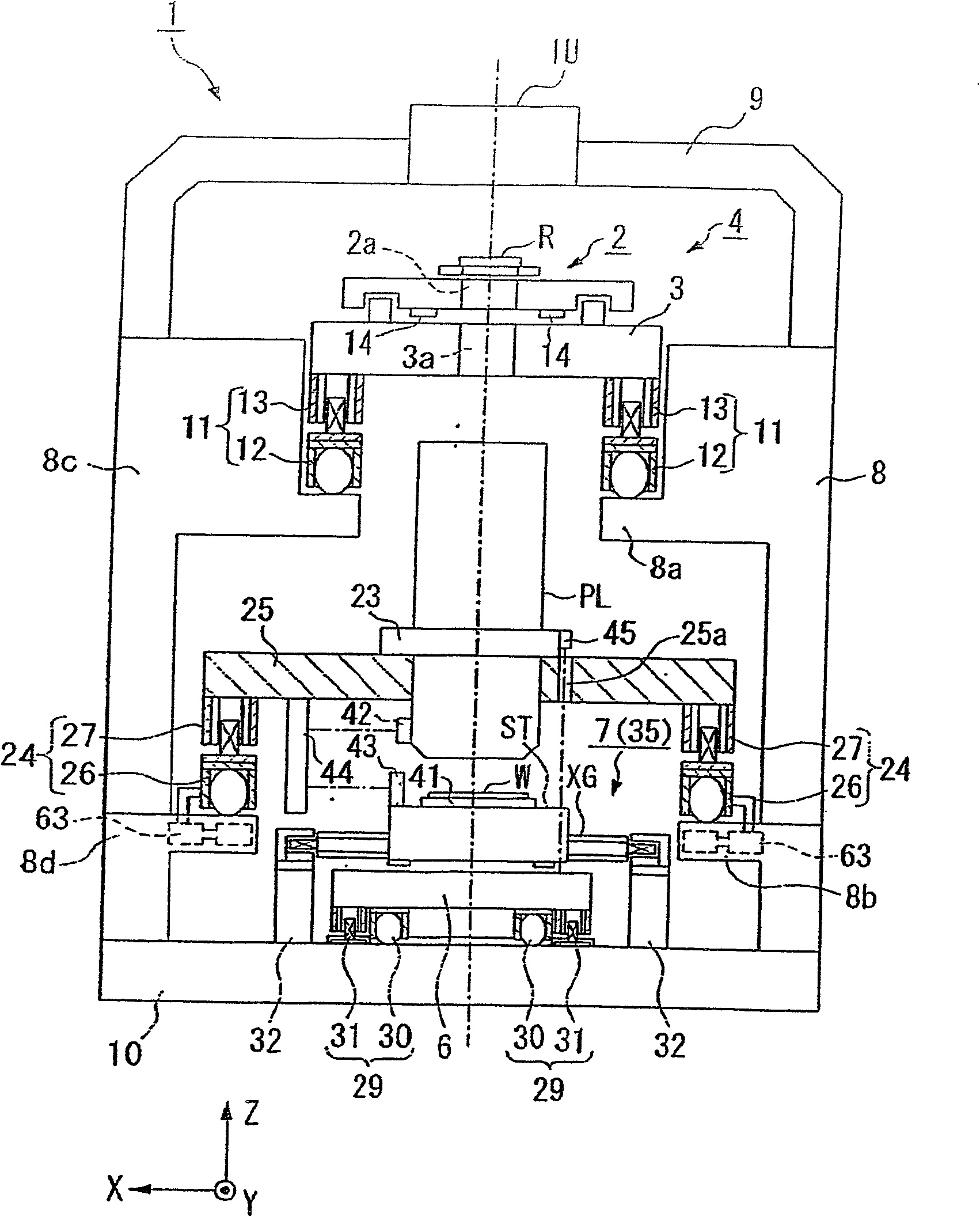 Bearing apparatus and its manufacture method, bearing table apparatus, and exposure apparatus