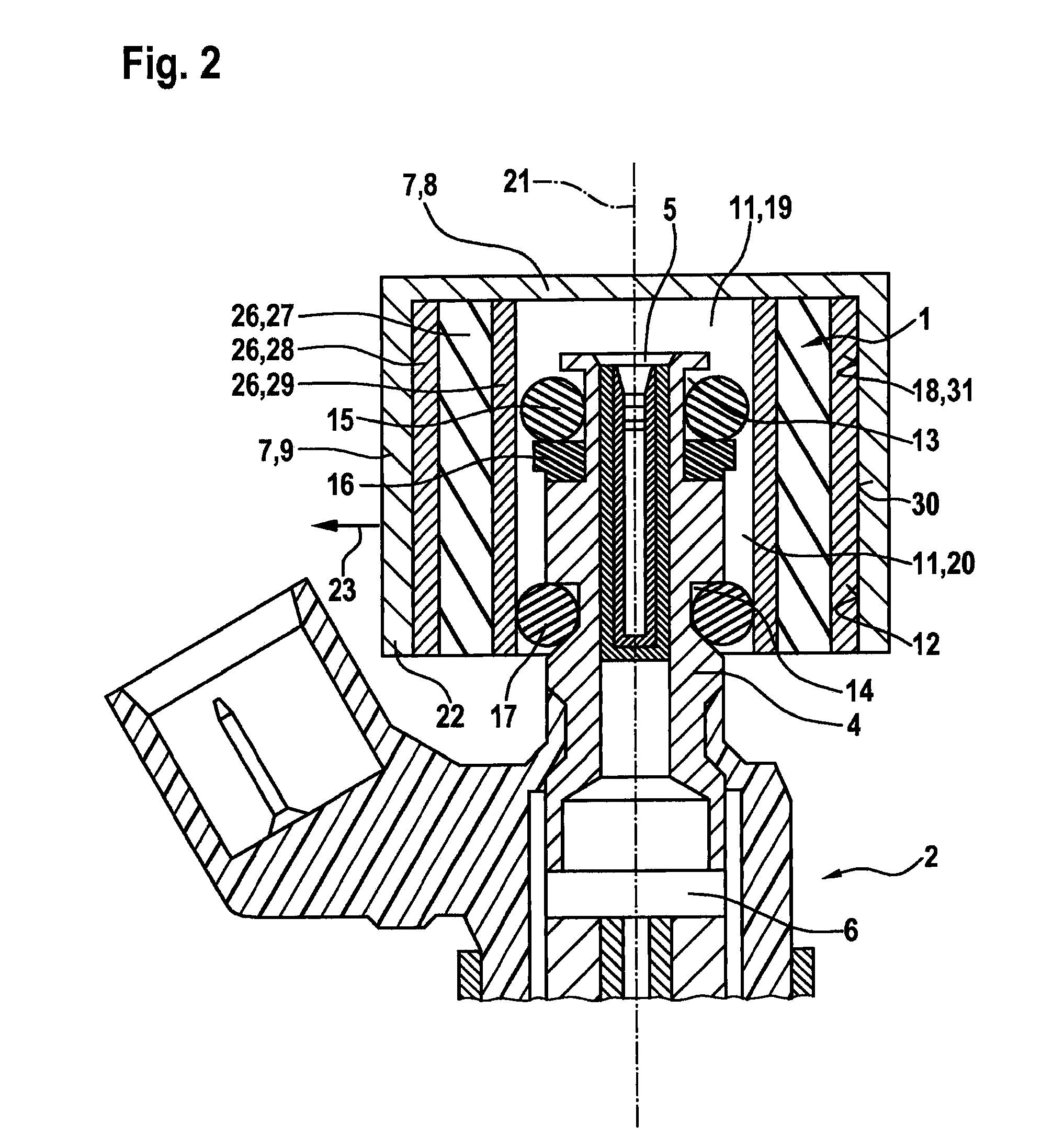 Fuel injection system including a fuel-guiding component, a fuel injector, and a connecting element