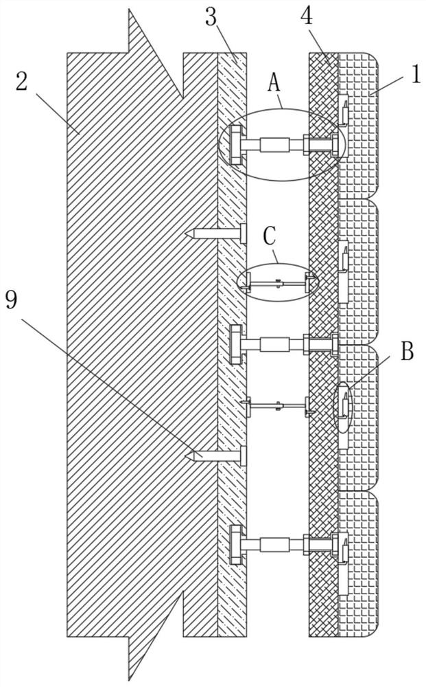 Vertical face soft and hard package high-efficiency assembly type mounting structure