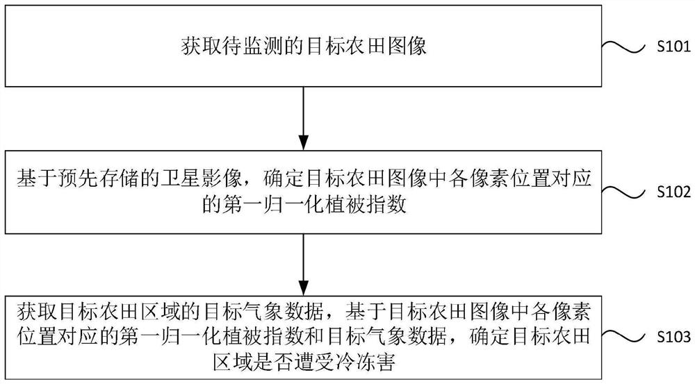 Farmland freezing damage monitoring method and device, electronic equipment and storage medium