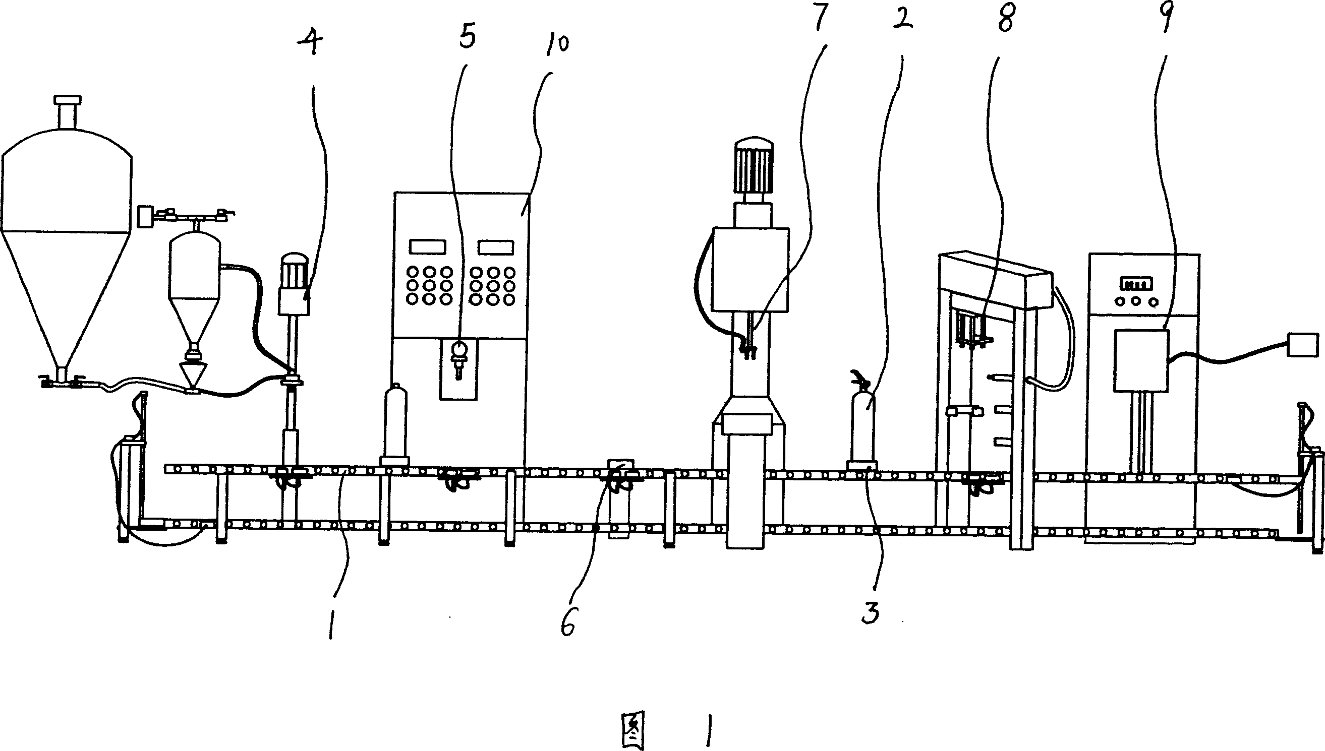 Automatic loading production line for dry powder extinguisher