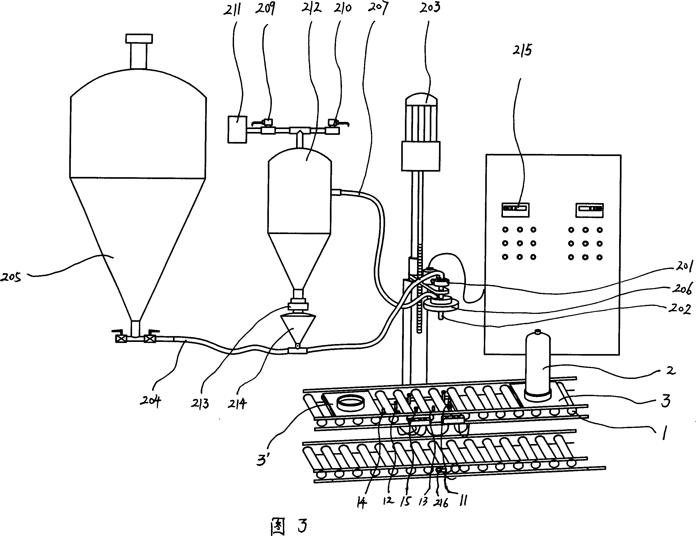 Automatic loading production line for dry powder extinguisher