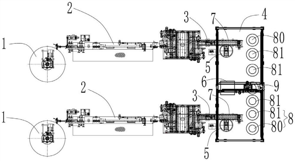 A pipe continuous winding and automatic stacking system and method