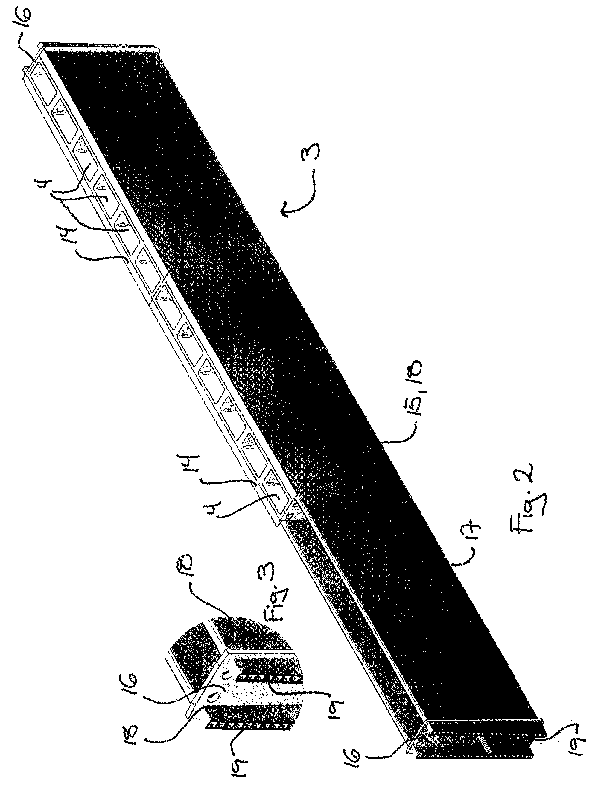 Freezer segment for a freezer for confectionary with segments including channels for direct evaporation of CO.sub.2