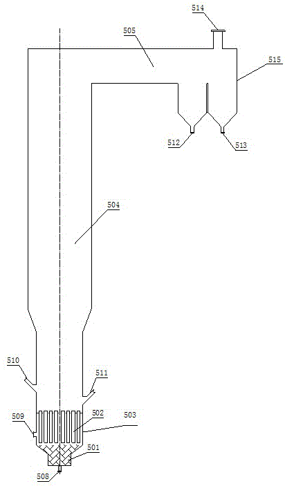 Circulating air bed device for modification of titanium concentrate