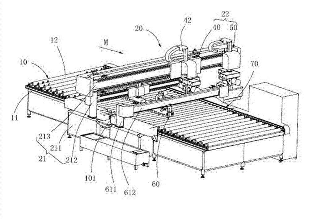 Fully-automatic horizontal glass linear four-edge edge grinding machine and edge grinding processing method thereof