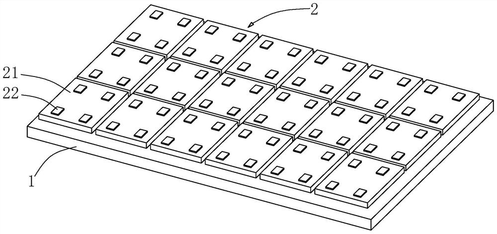 Mini-LED structure with spliced subarea cells and production process of mini-LED structure