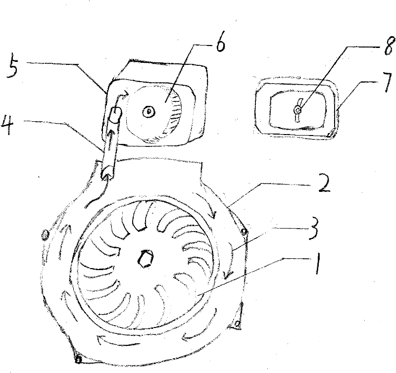 Air intake supercharging device of air-cooled diesel engine