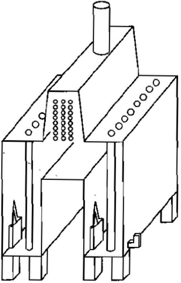 Ethylene cracking furnace of double-section heat supply structure