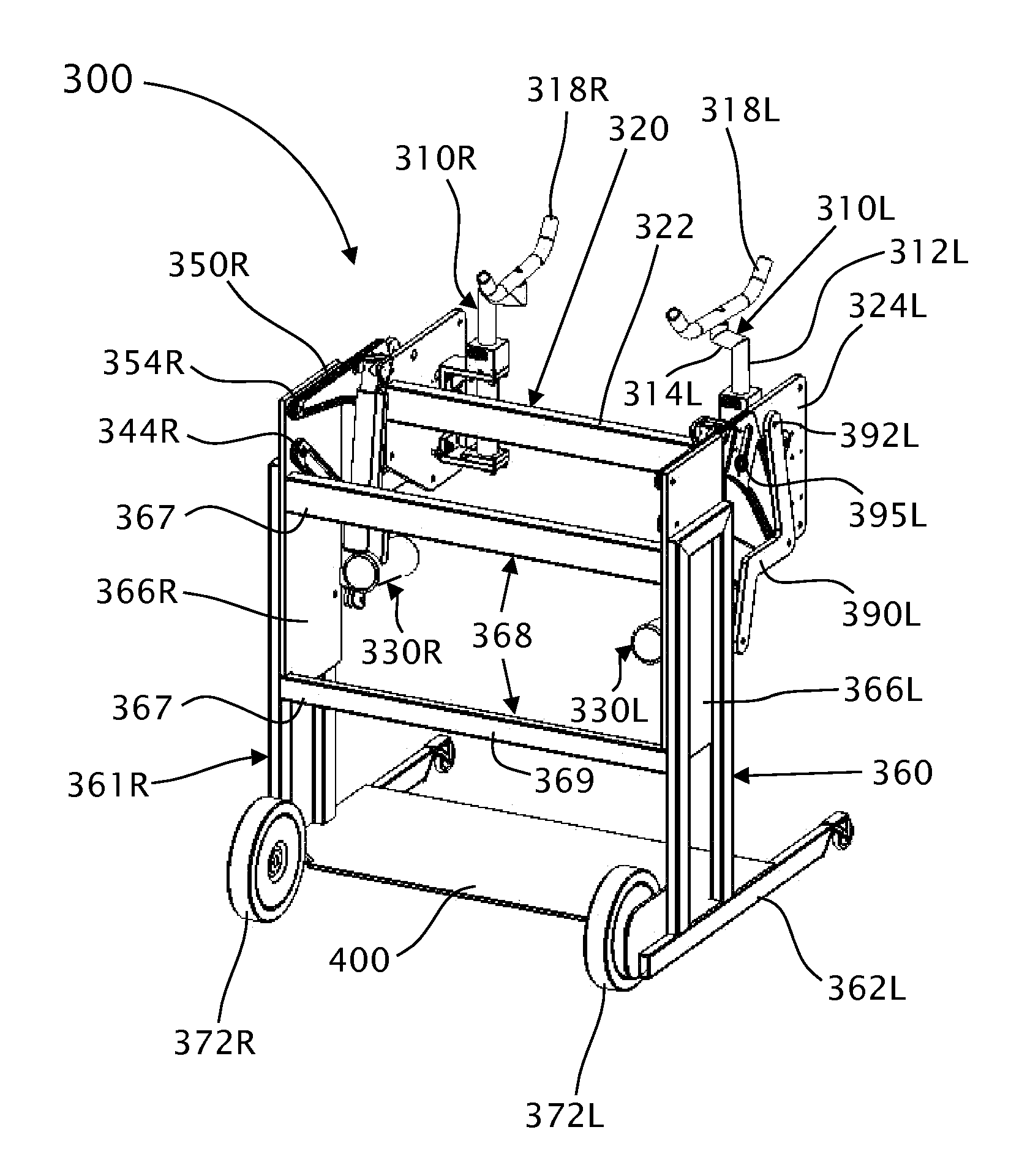 Ergonomic lifting and lowering mechanism for apparatuses for assisting a handicapped person