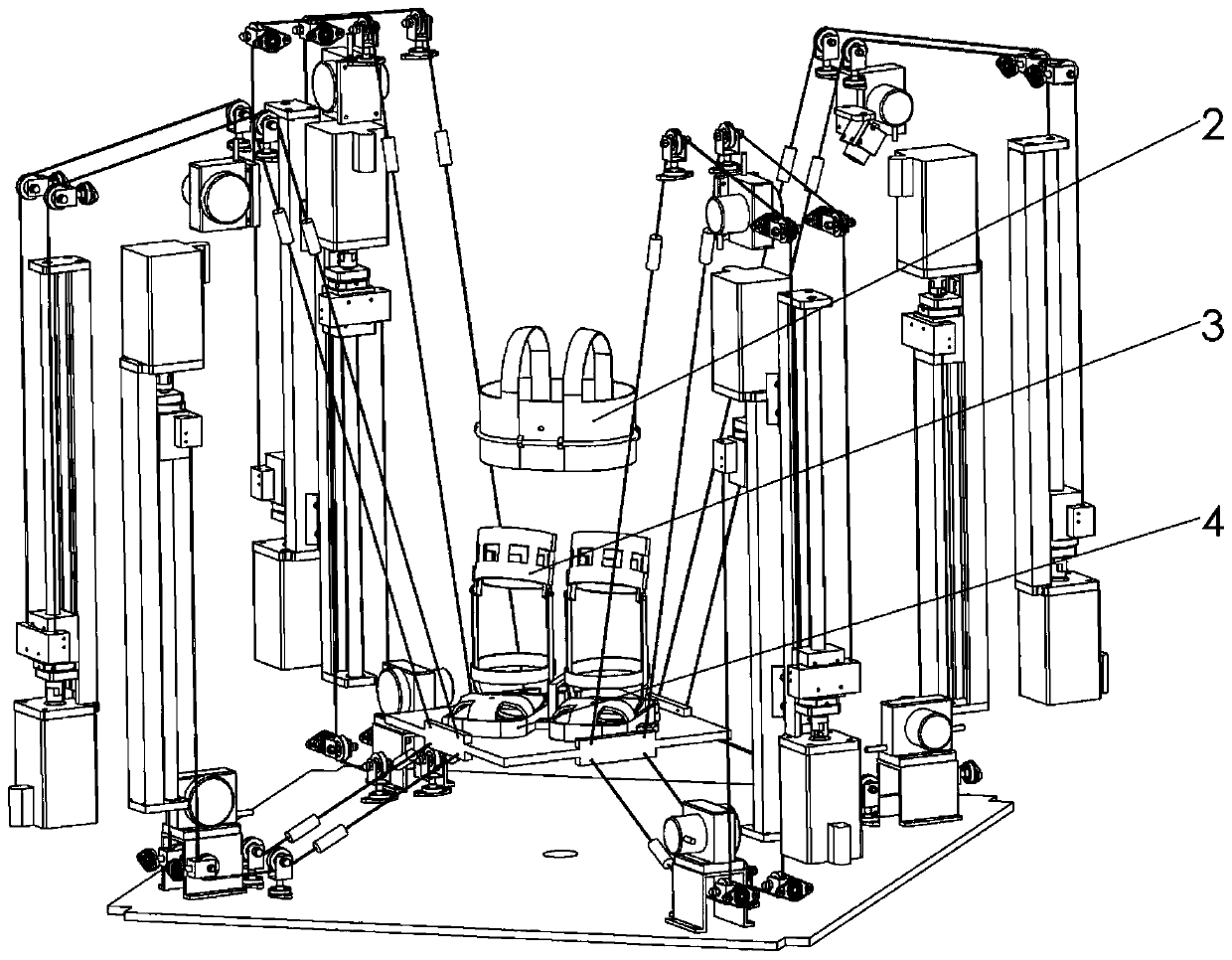 Parallel rehabilitation robot for lower limb training driven by redundant constraint flexible cable and control method of parallel rehabilitation robot