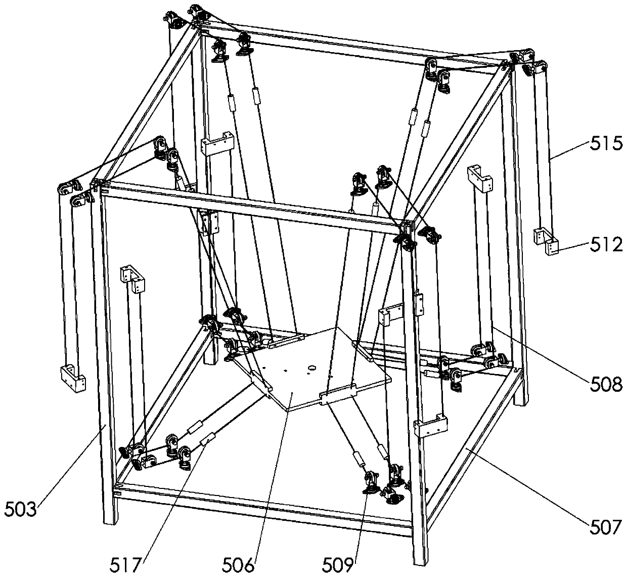 Parallel rehabilitation robot for lower limb training driven by redundant constraint flexible cable and control method of parallel rehabilitation robot