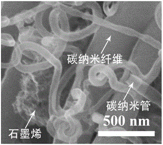 Graphene/carbon nano tube/carbon nanofiber electrocatalyst and preparation method thereof