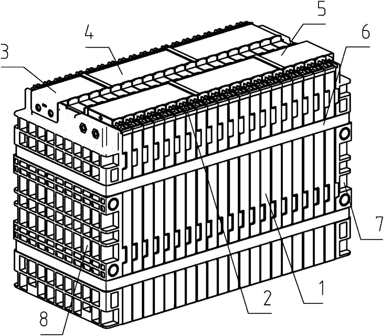 Flexible packaging lithium-ion battery module and connecting method