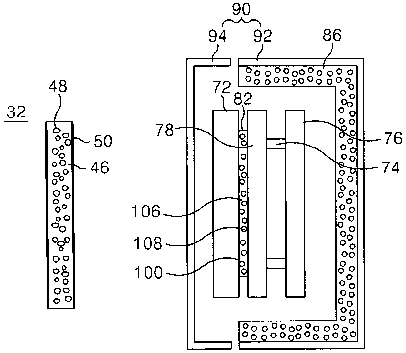 Plasma display panel with porous pad