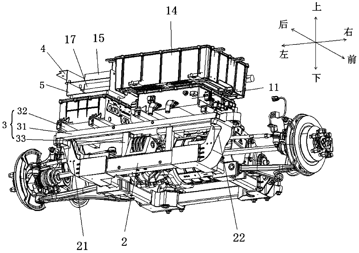 Hydrogen energy automobile power system arrangement structure and hydrogen energy automobile