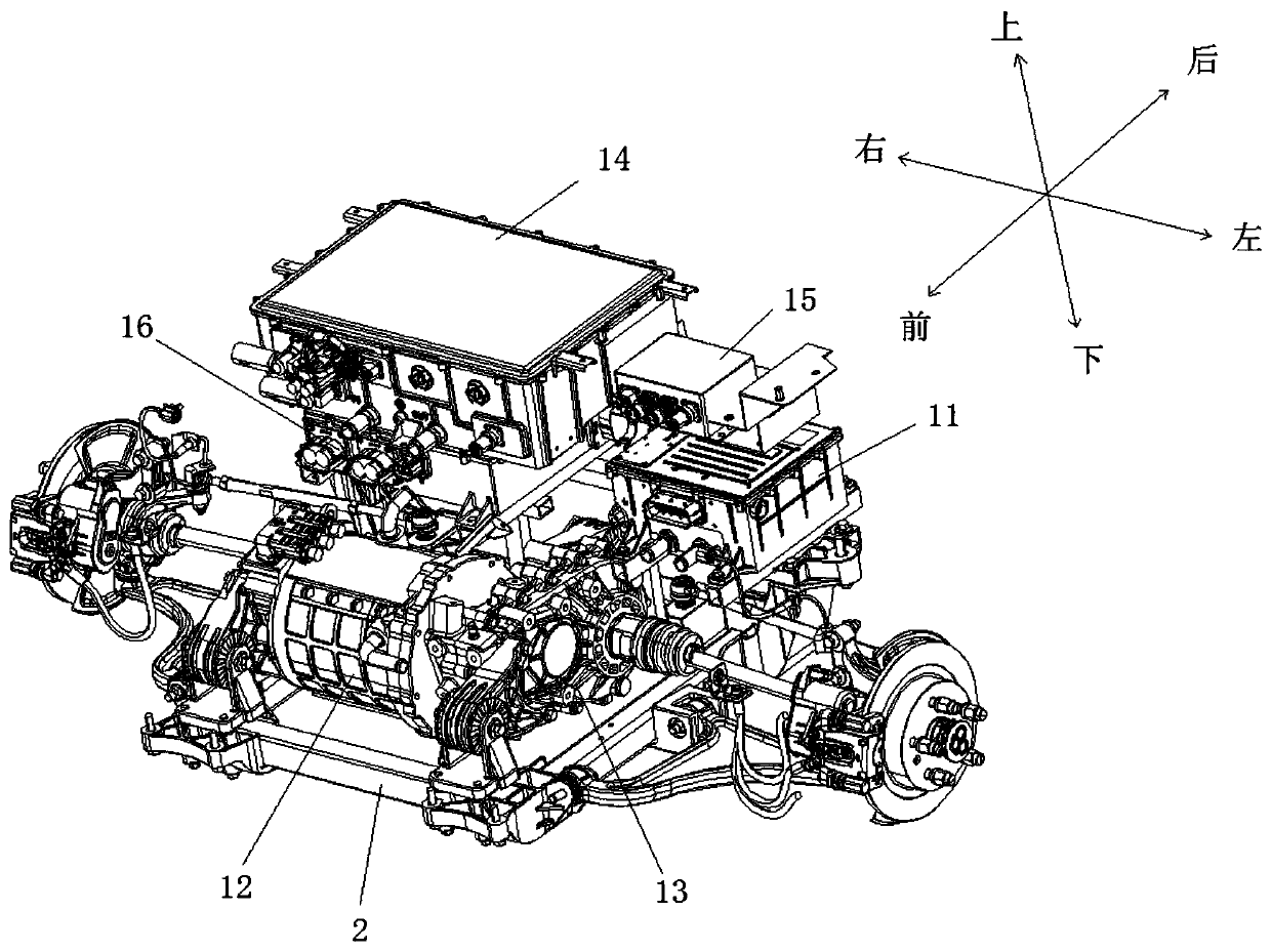 Hydrogen energy automobile power system arrangement structure and hydrogen energy automobile