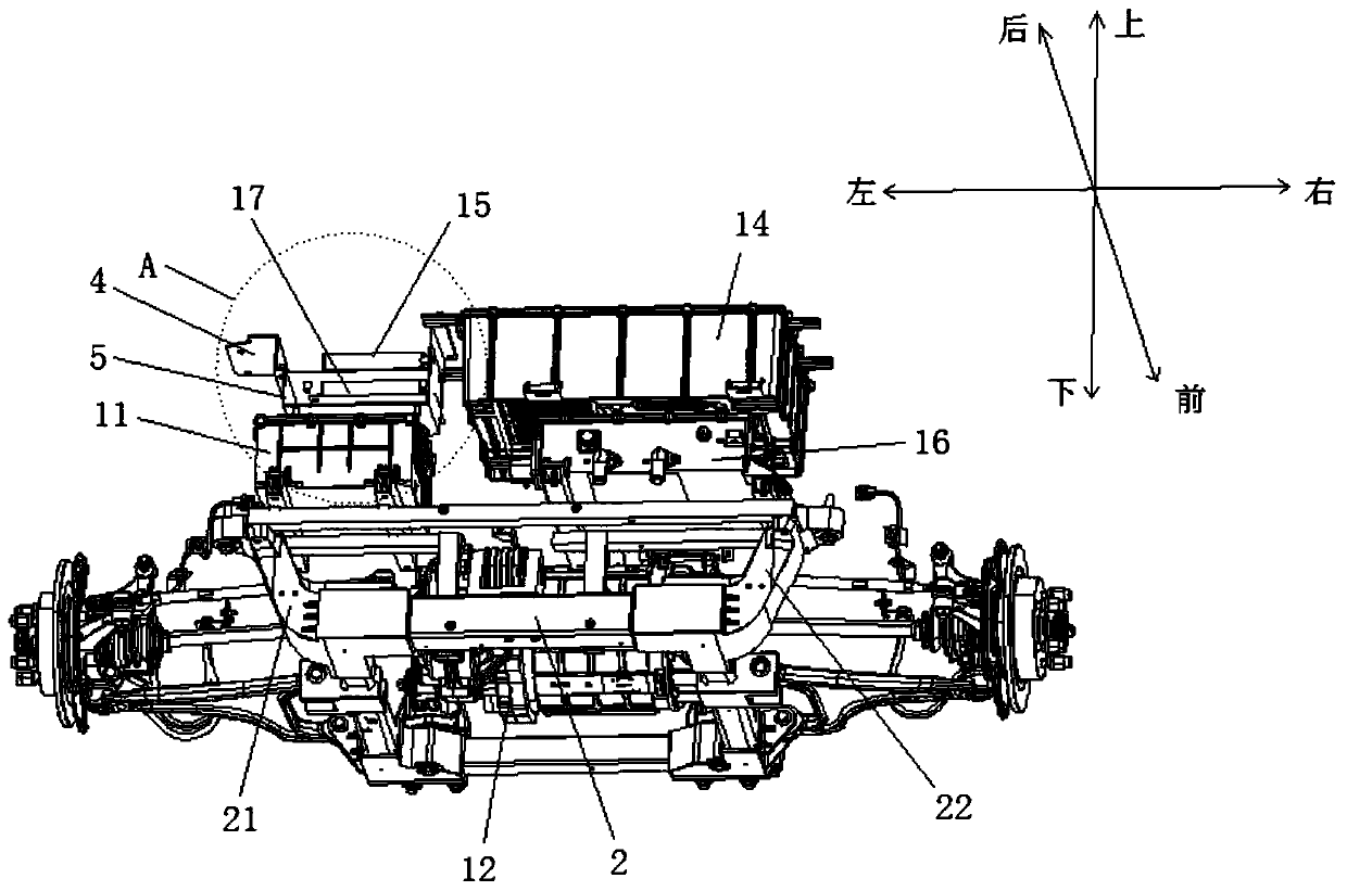 Hydrogen energy automobile power system arrangement structure and hydrogen energy automobile