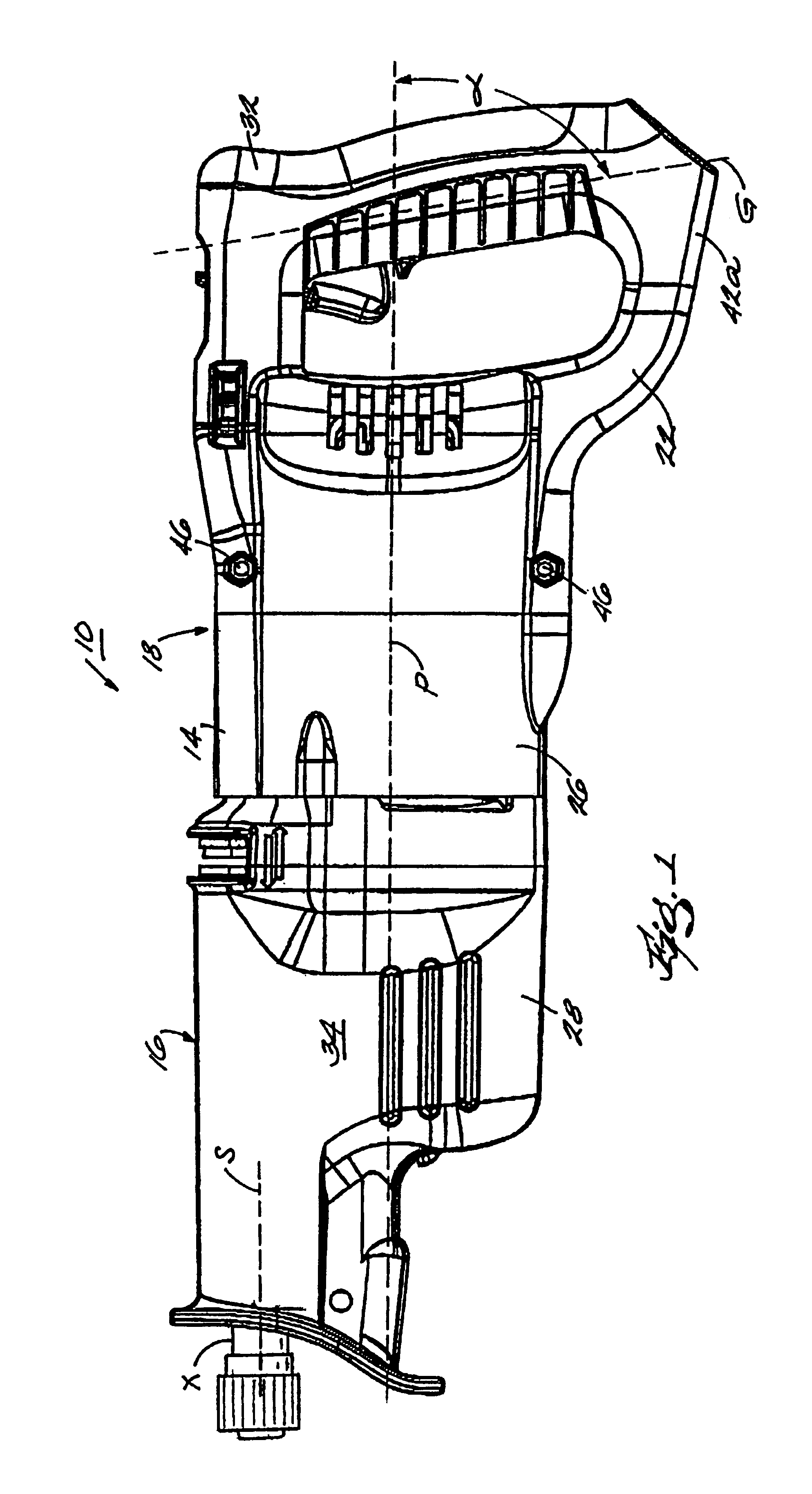 Handle arrangement for a reciprocating saw