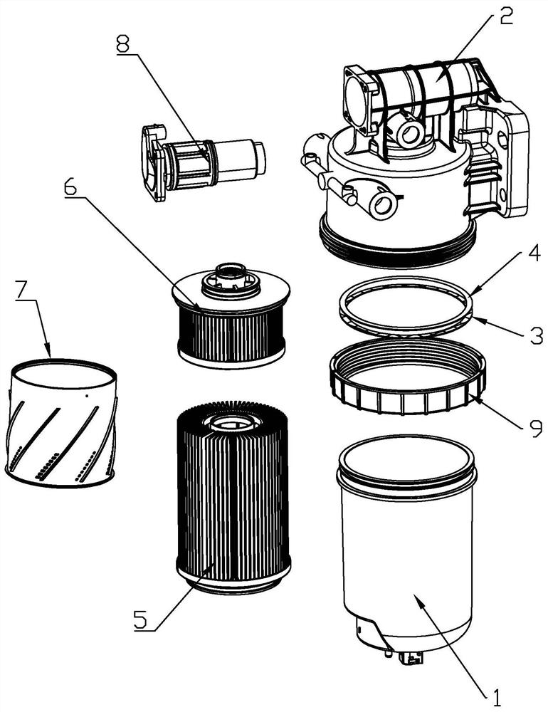 Electric pump integrated fuel filter base assembly capable of automatically exhausting