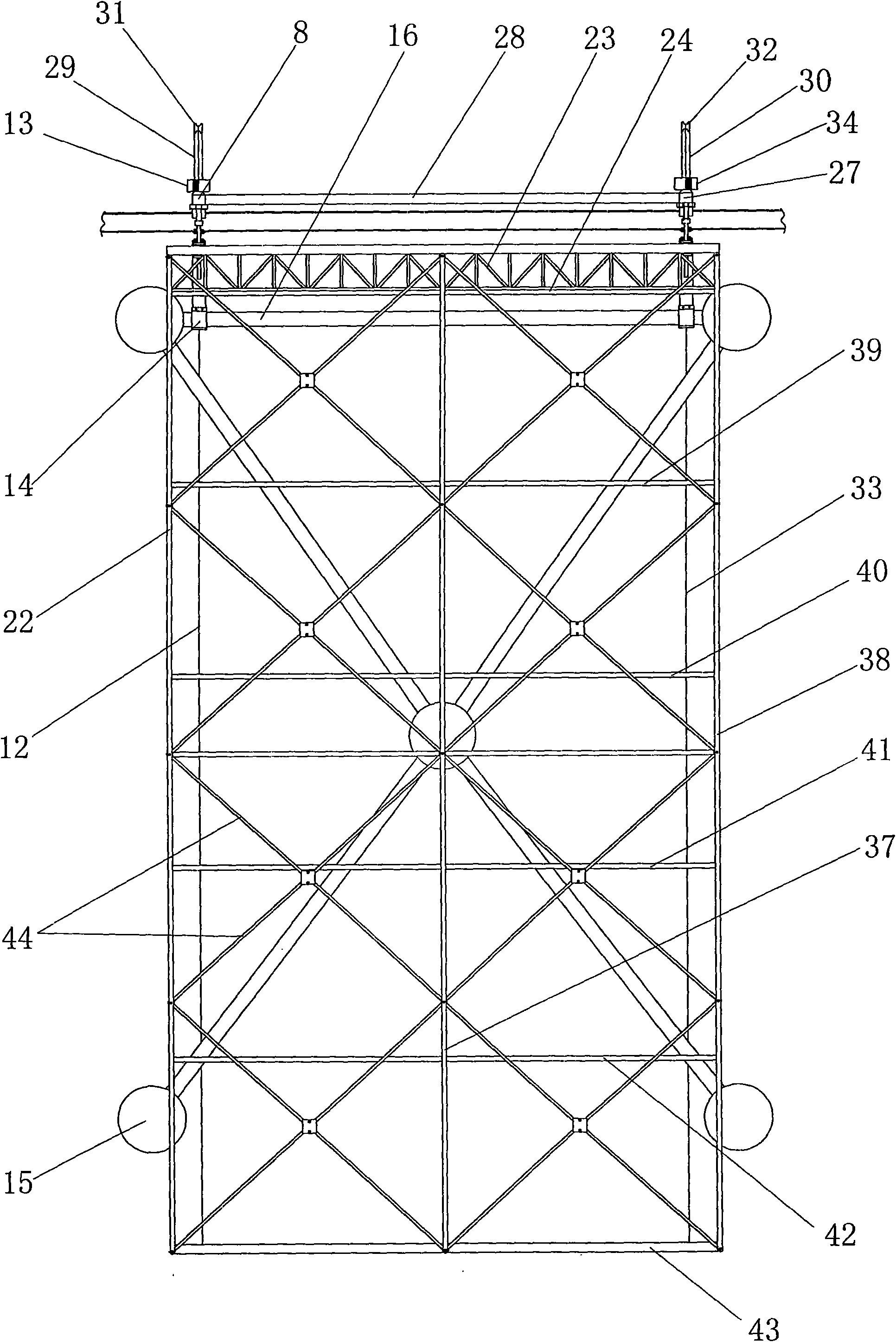 Movable type scaffold bracket for overhead construction of building engineering