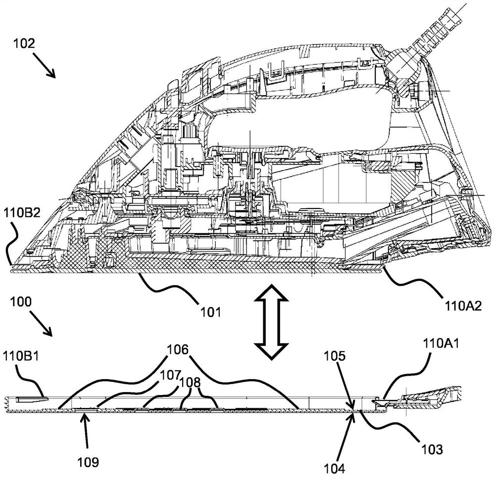 Ironing shoe with heat-conducting protruding structure