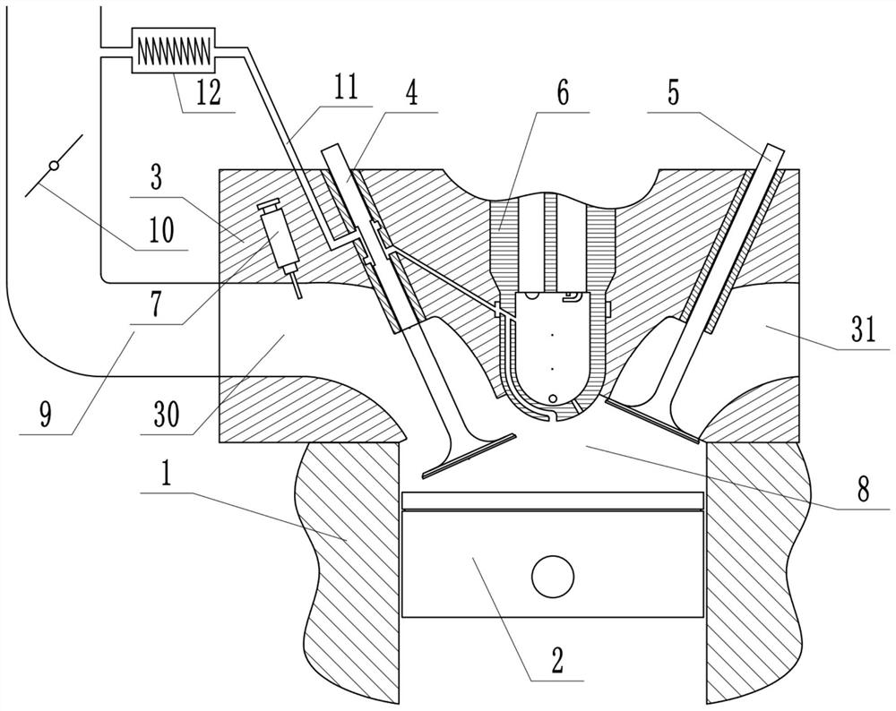 Pre-combustion chamber device for improving combustion and reducing thermal loads and engine