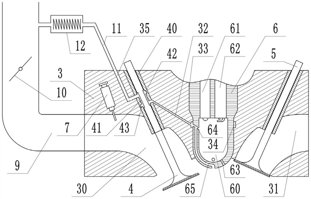 Pre-combustion chamber device for improving combustion and reducing thermal loads and engine