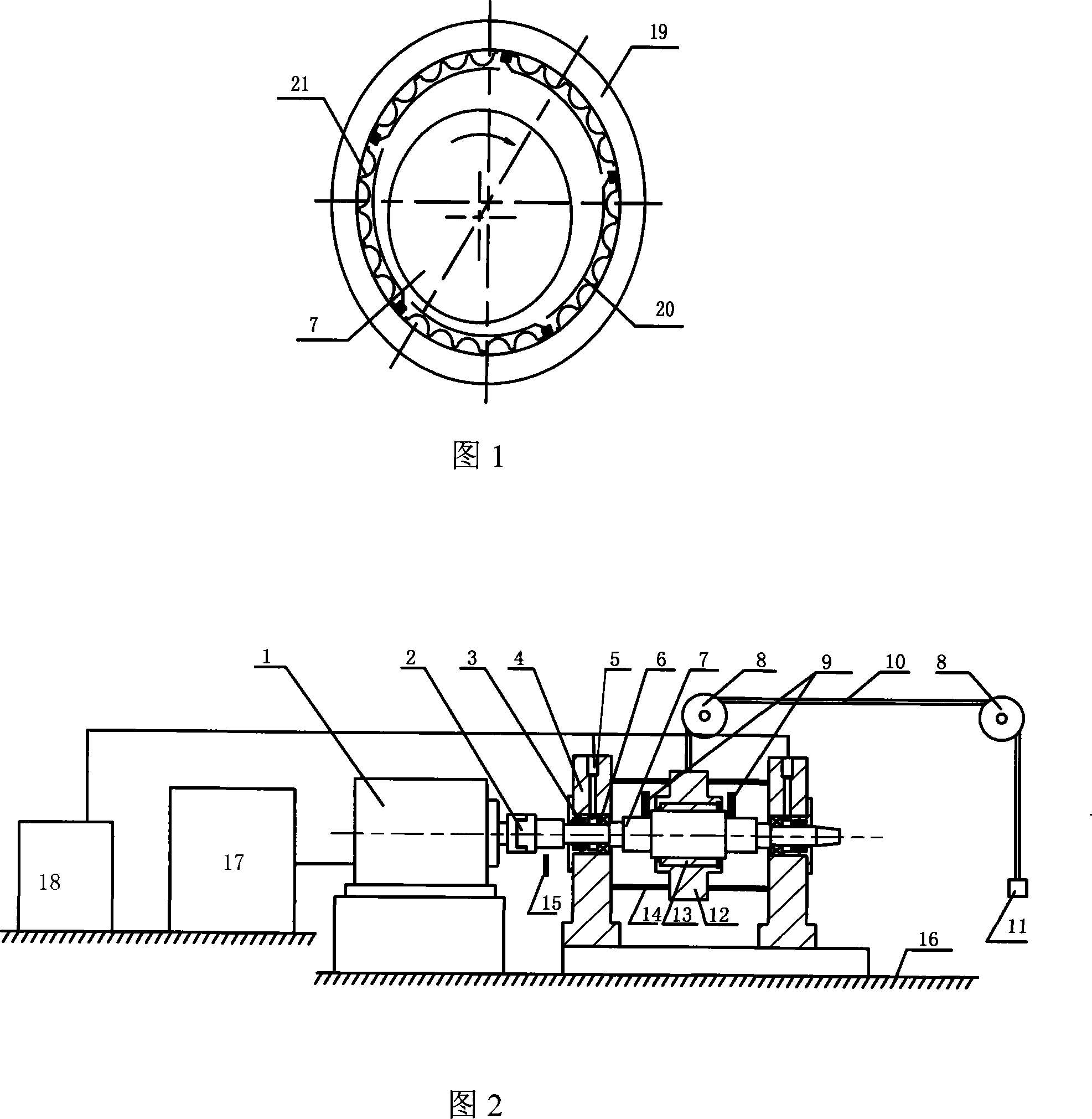 Device for testing elastic foil tablet transverse bearing departure rotary speed