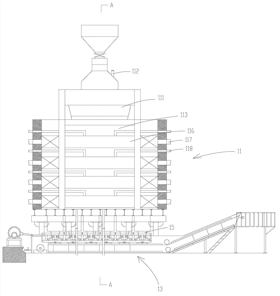 External heat radiation type dry distillation system for oil shale