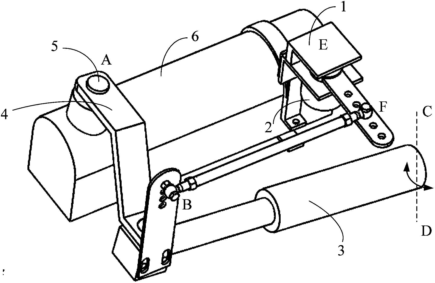 Connecting rod type agricultural machine wheel turning angle measuring mechanism and measuring method