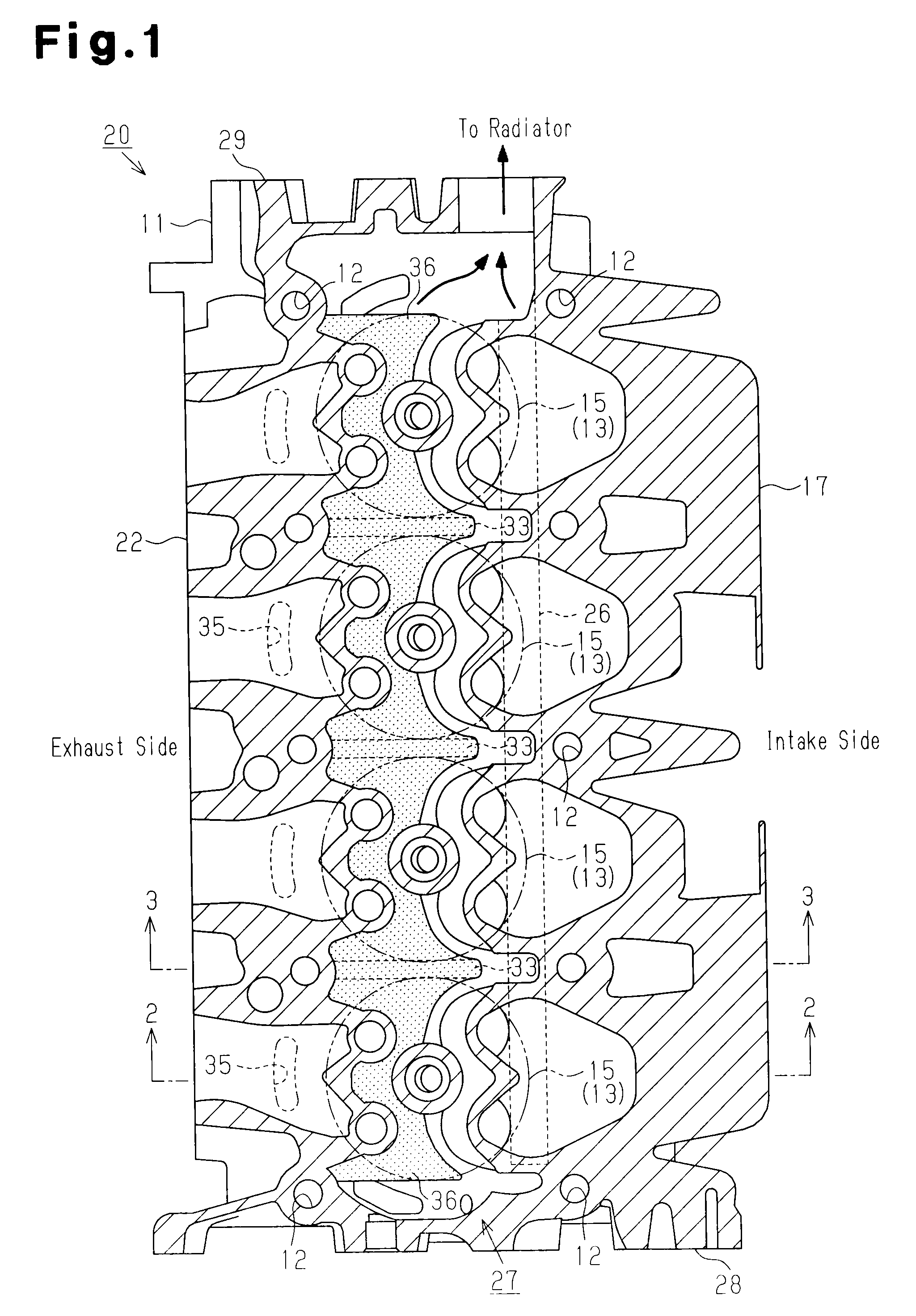 Cooling structure of cylinder head