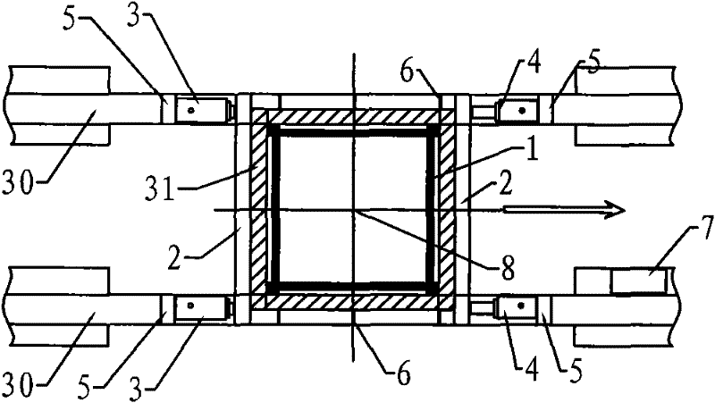 Integral translation device and method for internal climbing tower crane